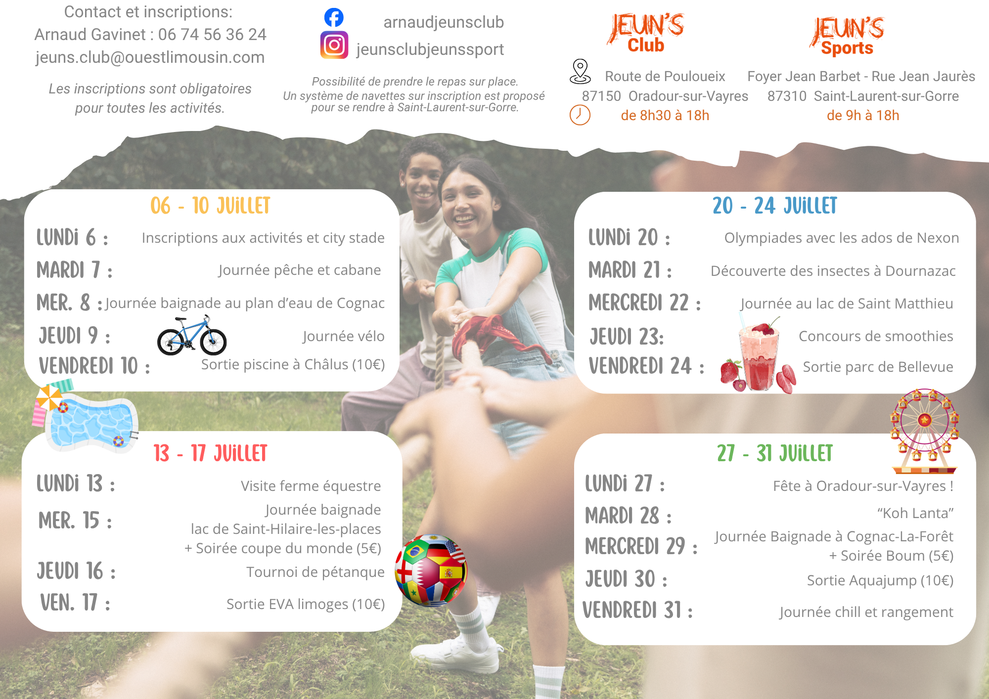 2nde page programme Ados