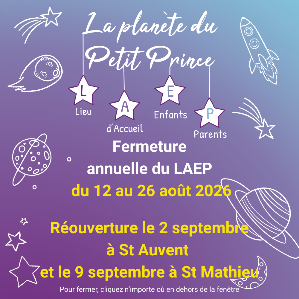 LAEP fermeture été site internet